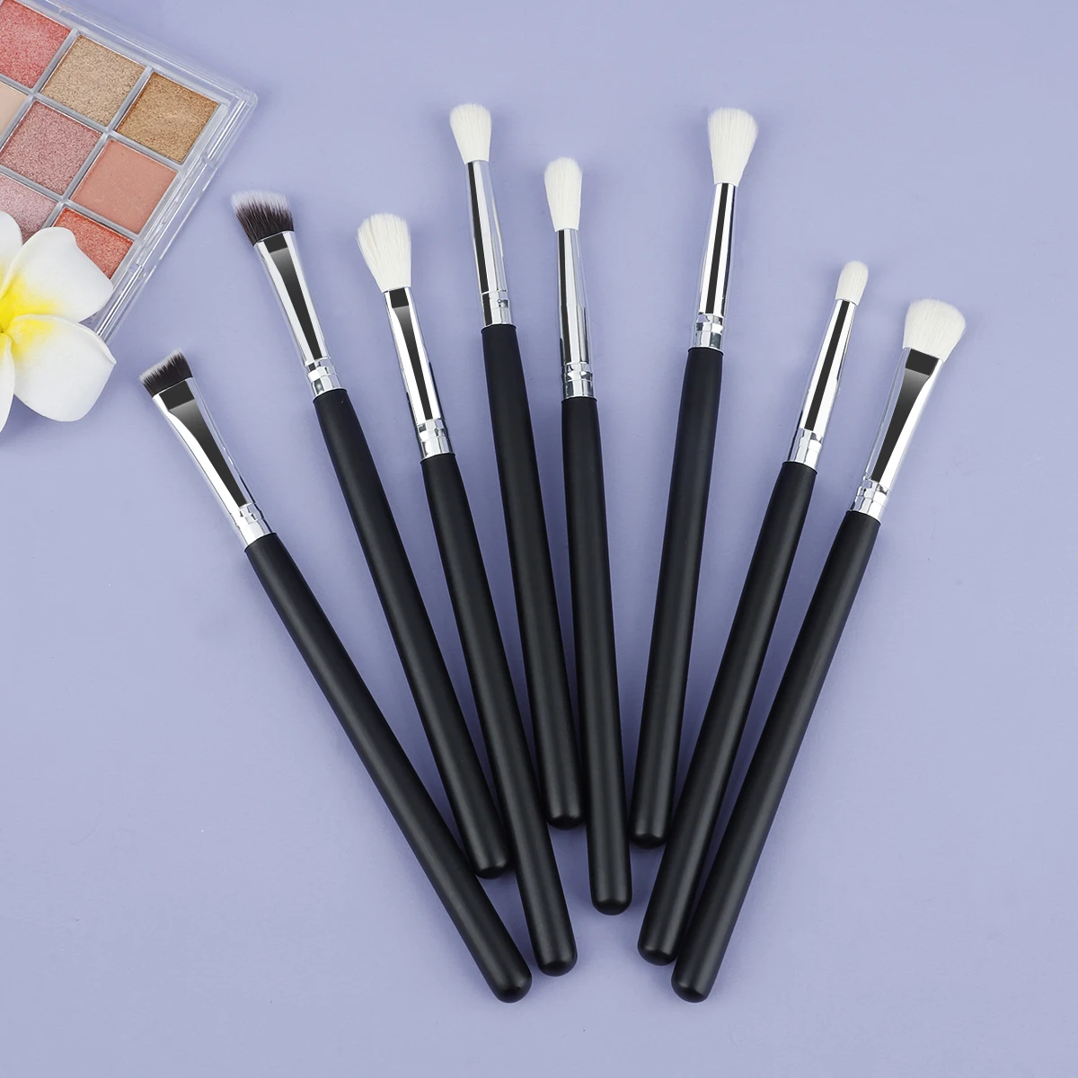 Professional 8pcs Classic Natural Eye Makeup Brushes Set Eyeshadow Eyebrow Blending Smokey Black Beauty Make up Brushes