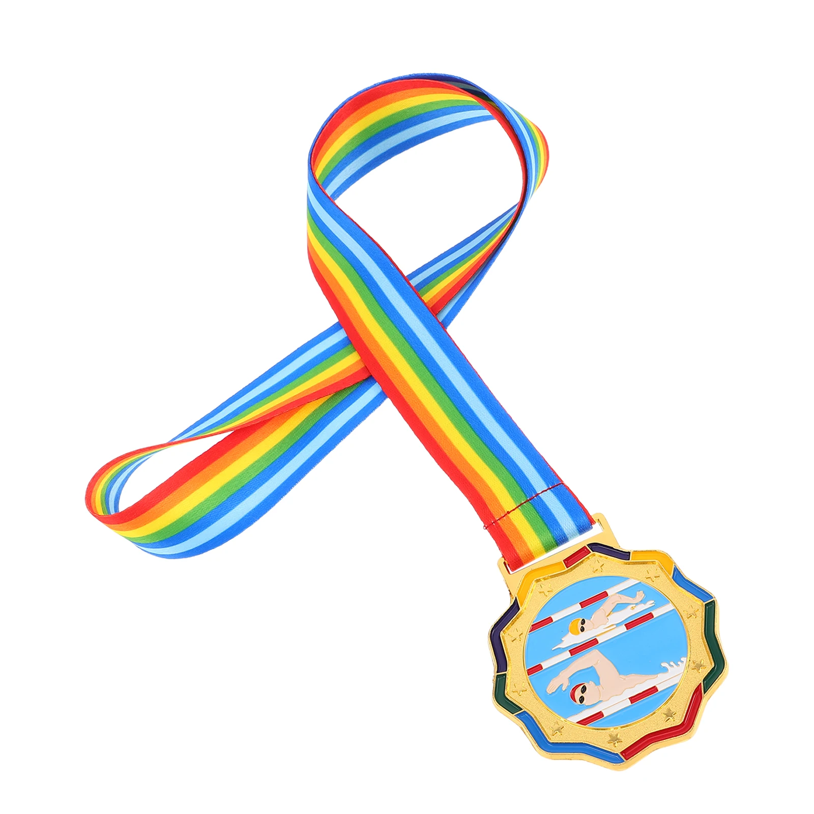 Medalhas de natação com design 3D para prêmio de ouro, troféus de ginástica de metal, fitas vencedoras de liga de zinco duráveis, eventos esportivos para estudantes