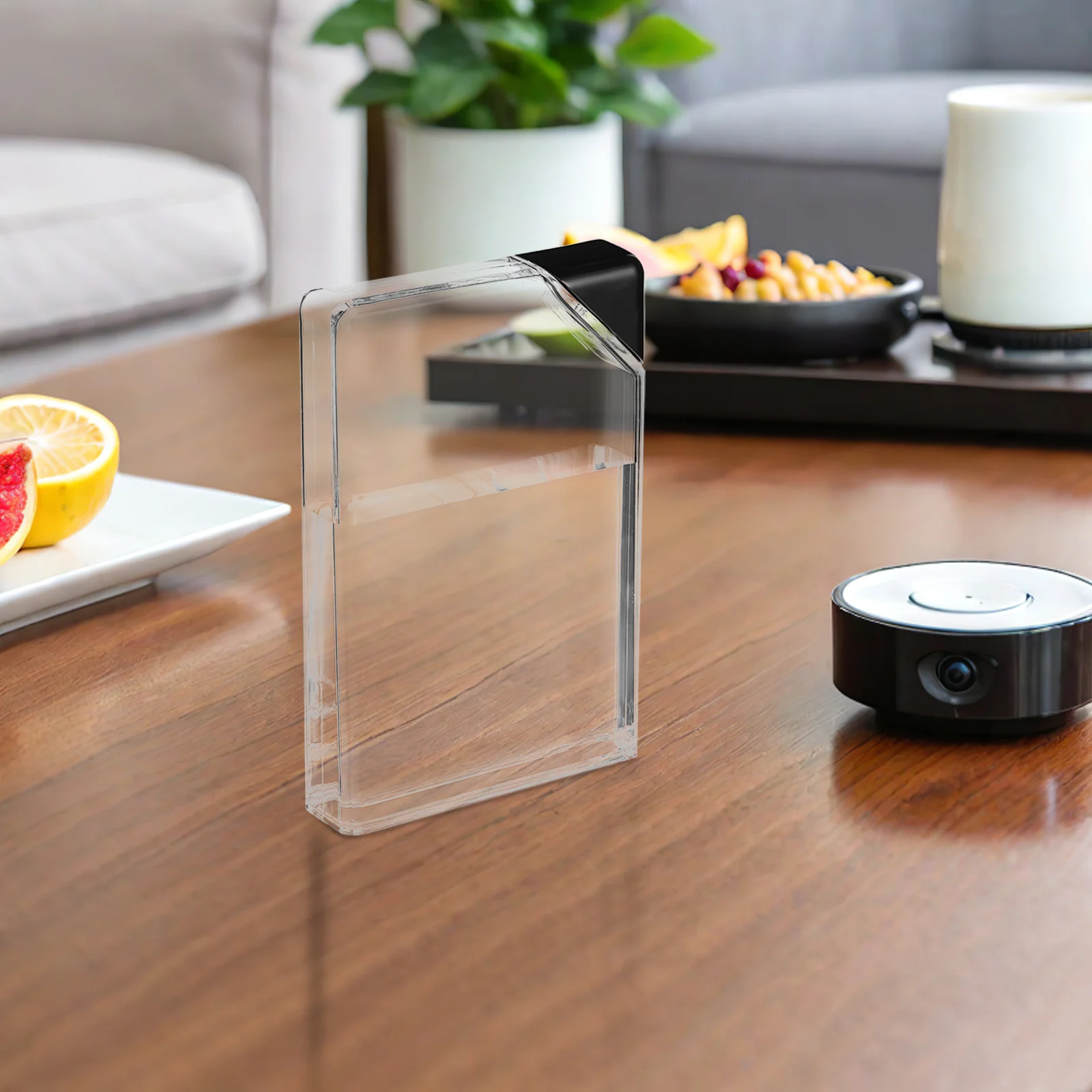 

2pcs Plastic Flat Water Bottle Lightweight As Material Leakproof Portable For Travel Sports Compact Square Container Transparent