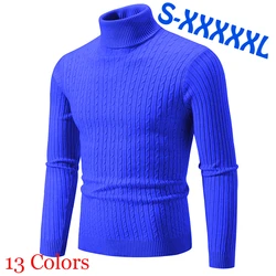 Men's High Collar Sweater Autumn and Winter Fashion Men's Long Sleeve Warm Knitted Turtleneck Sweater Couple Sweater