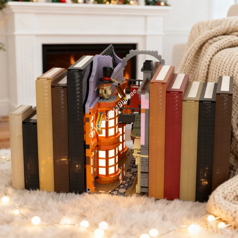 

3352pcs MOC Diagon Alley B Model Bookstand Style Harry Building Blocks Assemble Toys DIY Education Brick Christmas Gift Kids