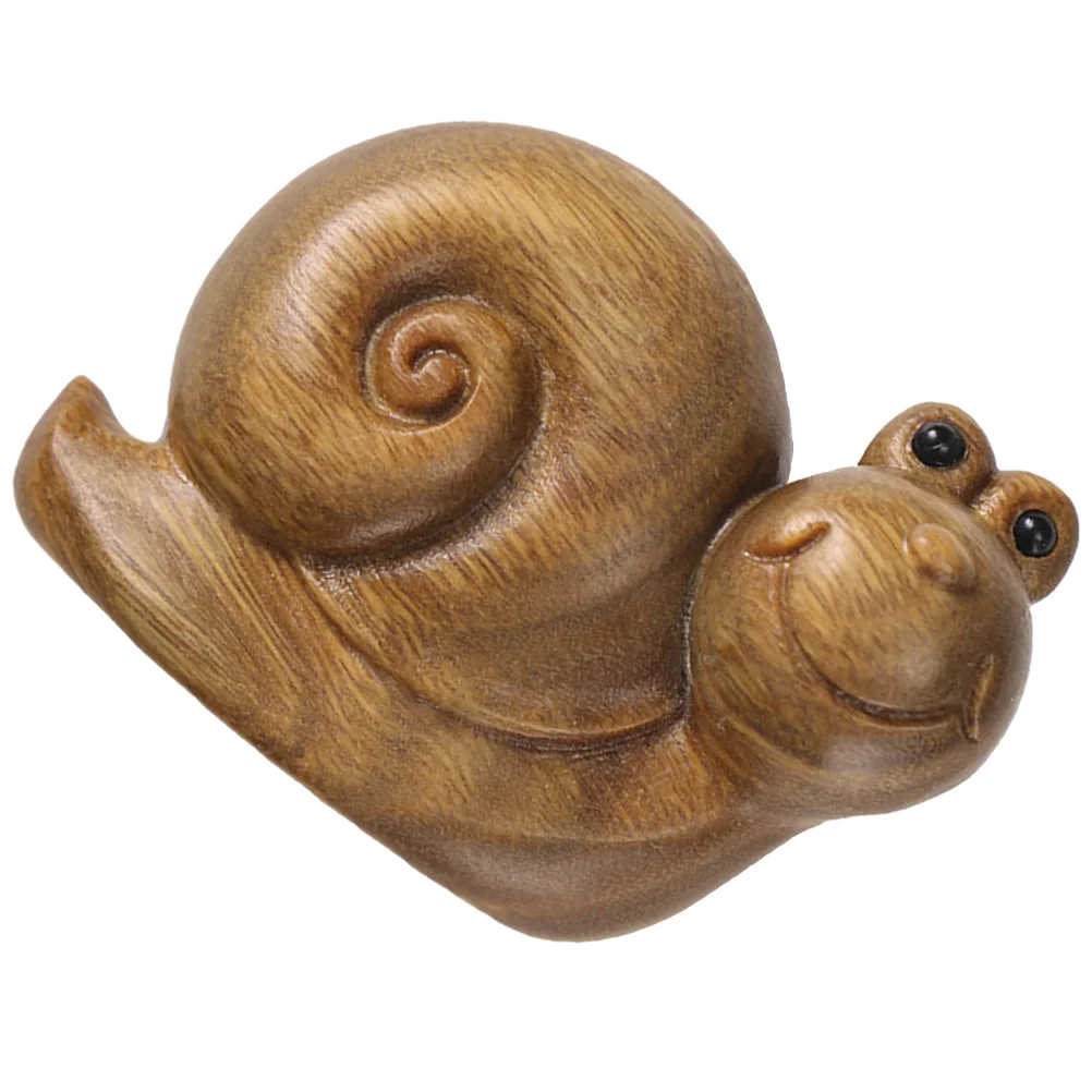 

Wooden Snail Adorable Decor Figurine Rustic Style Small Size Safe Ornament Gift Snail Statue Idea Premium Material