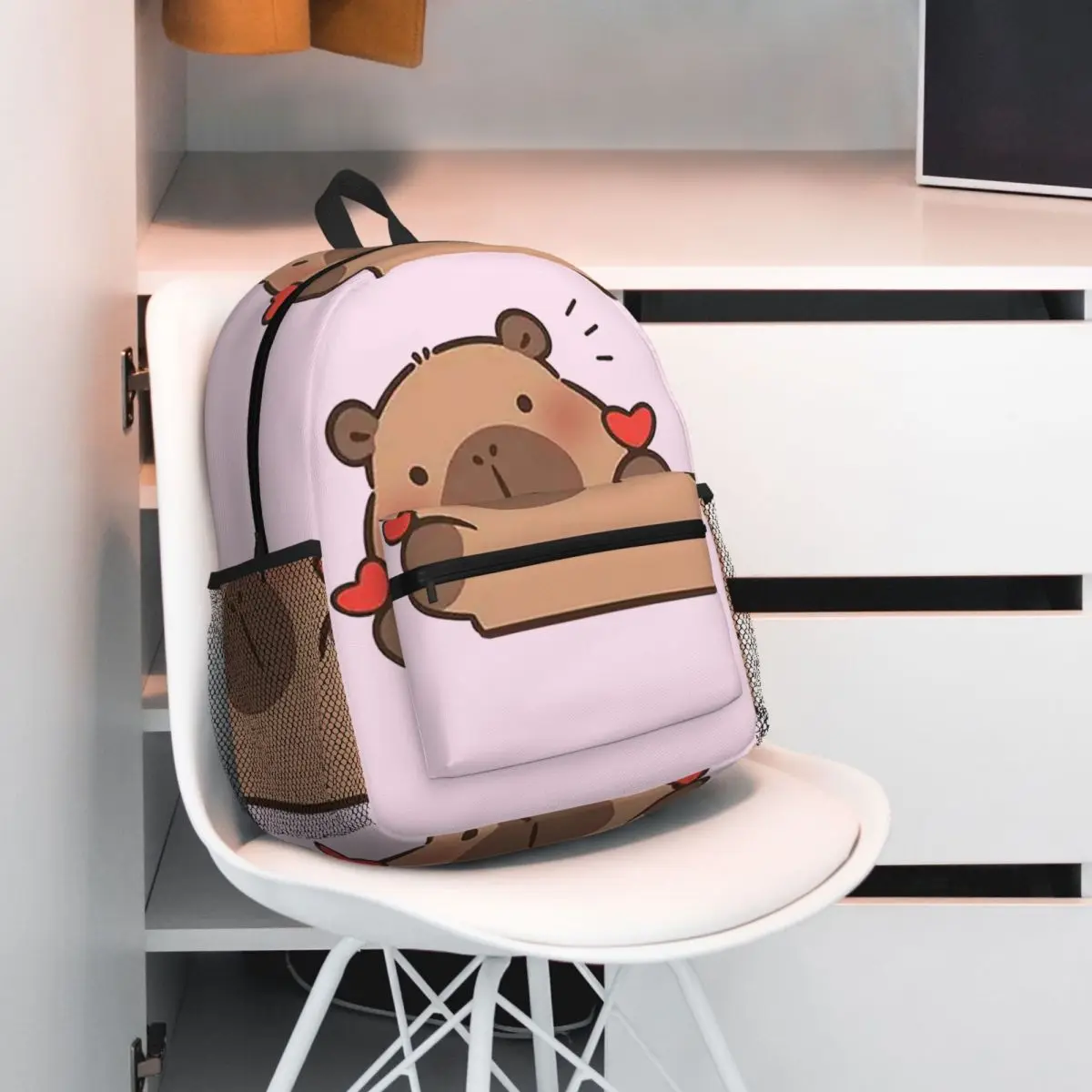 Cute Capybara Be Cappy Backpack Daypack Large Capacity Children BookBag School Bag Shoulder Bags for Men Women