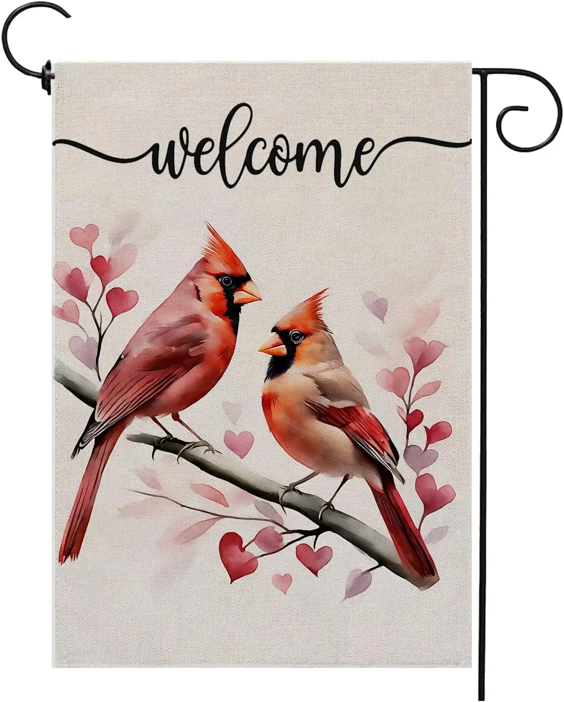 Valentines Garden Flag Design For Cardinal Welcome Valentine Flags for Outside Love Hearts Outdoor Anniversary Party Home Bu EEZ