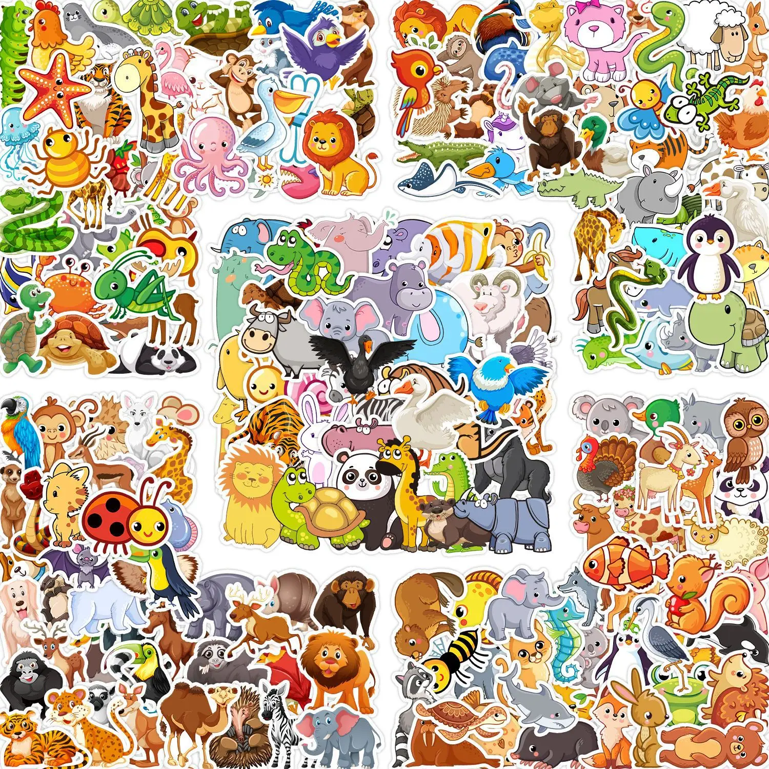 

40/80/200pcs Creative Cartoon Zoo Graffiti Sticker Hand Cup Computer Mobile Phone Laptop Diy Hand Account Decoration Sticker