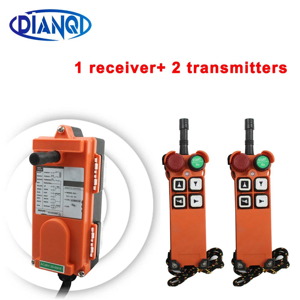 

F21-4S 4 channel Industrial Wireless Radio remote controller switch for crane, 1 receiver+ 2 transmitters