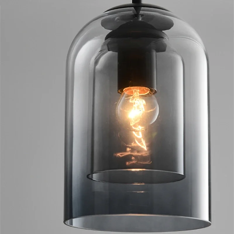 Nordic Anhänger Licht Postmodernen Doppel Glas Hanglamp Für Schlafzimmer Esszimmer Bar Decor Leuchte Suspension Küche Leuchten