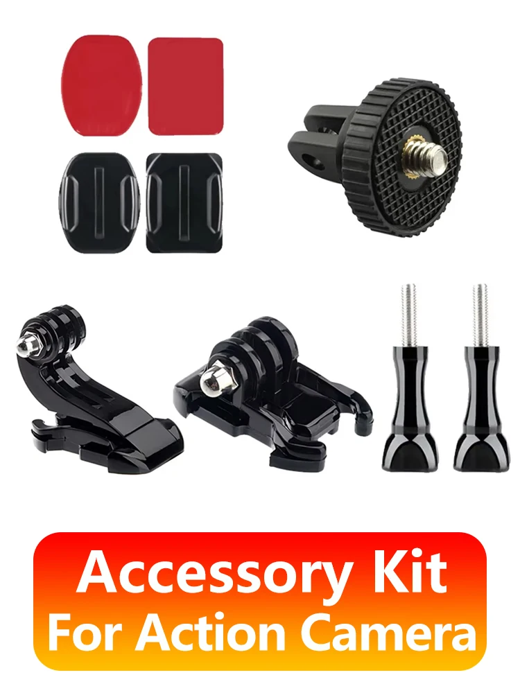 Kit d'accessoires adaptateur vis J crochet adhésifs autocollant Base de casque pour GoPro Hero 13 12 11 10 9 8 Insta360 DJI OSMO caméra d'action