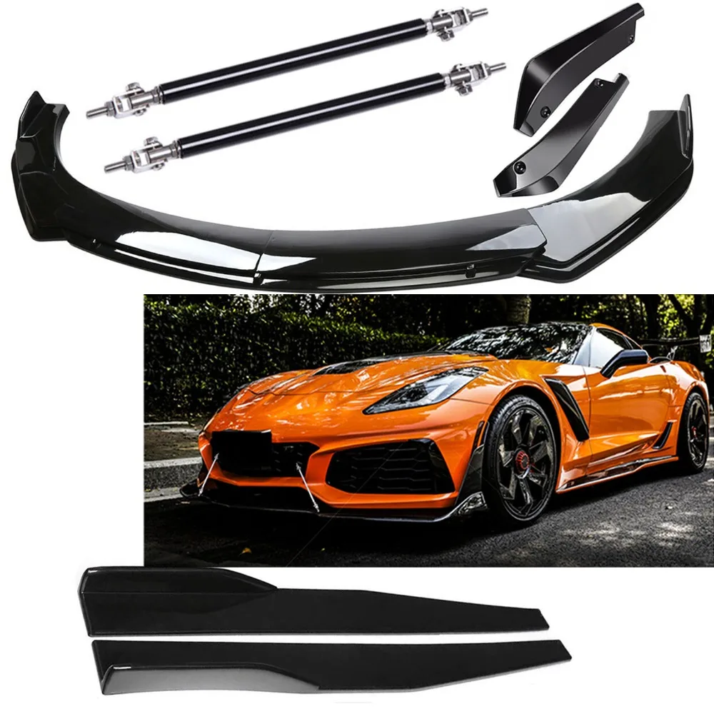 

Front Bumper Lip Splitter Spoiler Body Kit Side Skirt For Chevy Corvette C8 C7 United States