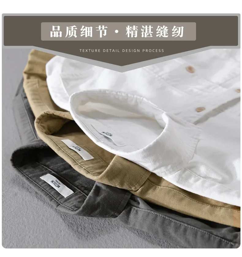 Spring Fall Long Sleeve Cargo Shirt Men Pure Cotton Casual Shirts Lapel Double Pocket Shirt Vintage Shirt Mens Designer Clothes