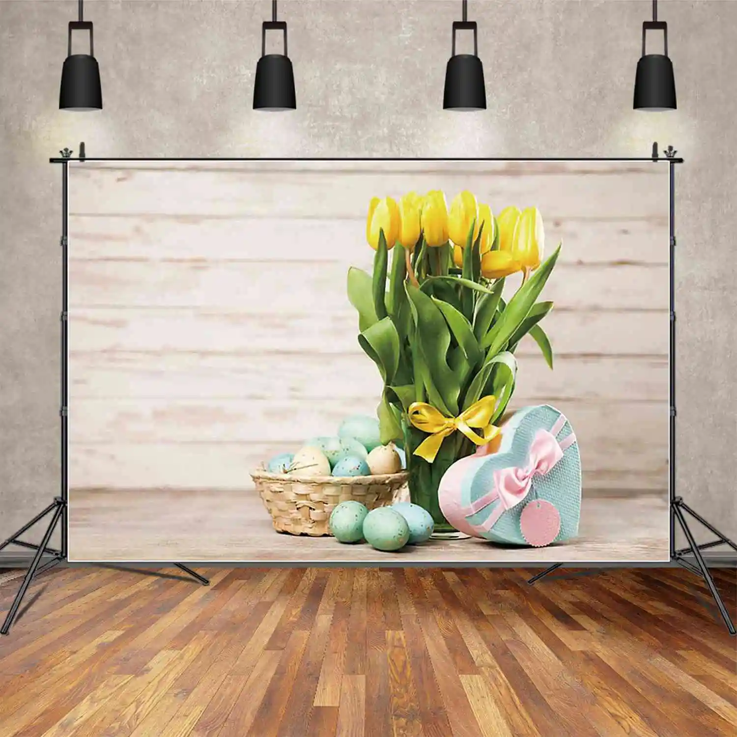 ดวงจันทร์. QG ป่าฤดูใบไม้ผลิอีสเตอร์พื้นหลังการถ่ายภาพสวนป่า Photozone ฉากหลังเด็ก Photo Studio Photocall Props