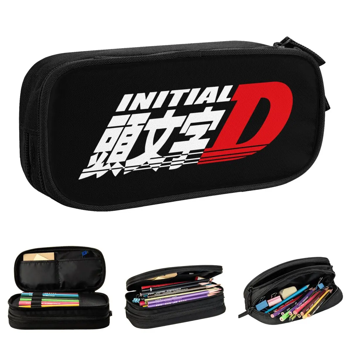 

Anime Initial D Logo Pencil Case Race Racing Pen Bags Kids Big Capacity Students School Cosmetic Pencilcases