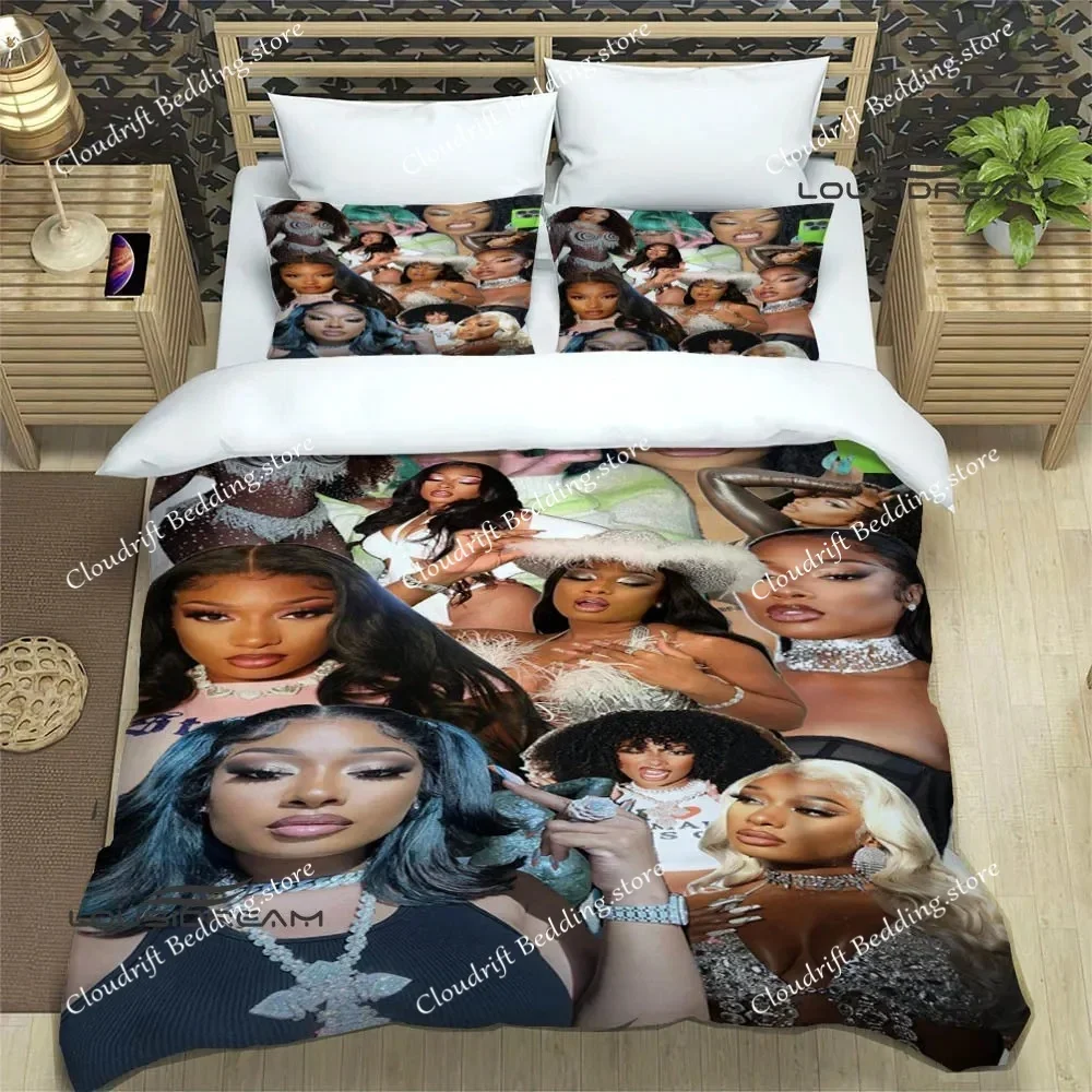 Rapper Megan Thee Stallion Bedding Sets Exquisite Supplies Set Duvet Cover Bed Comforter Set Bedding Set Luxury Birthday Gifts02