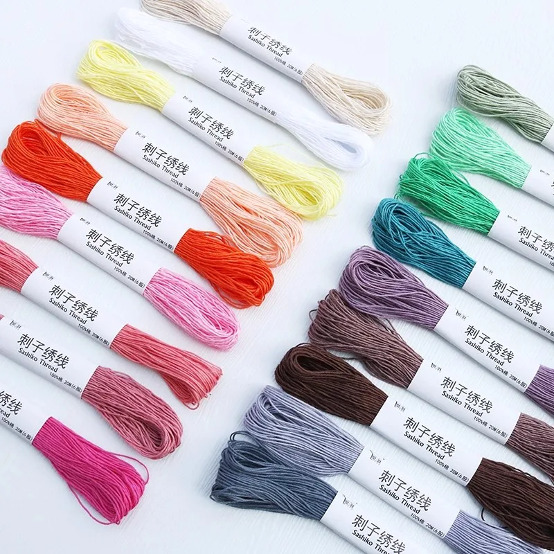 

Нитки Sashiko, 6-слойная, чистый хлопок, 20 м, нить для вышивания для подставки для столовых приборов своими руками, изготовление ковриков для чайного стола
