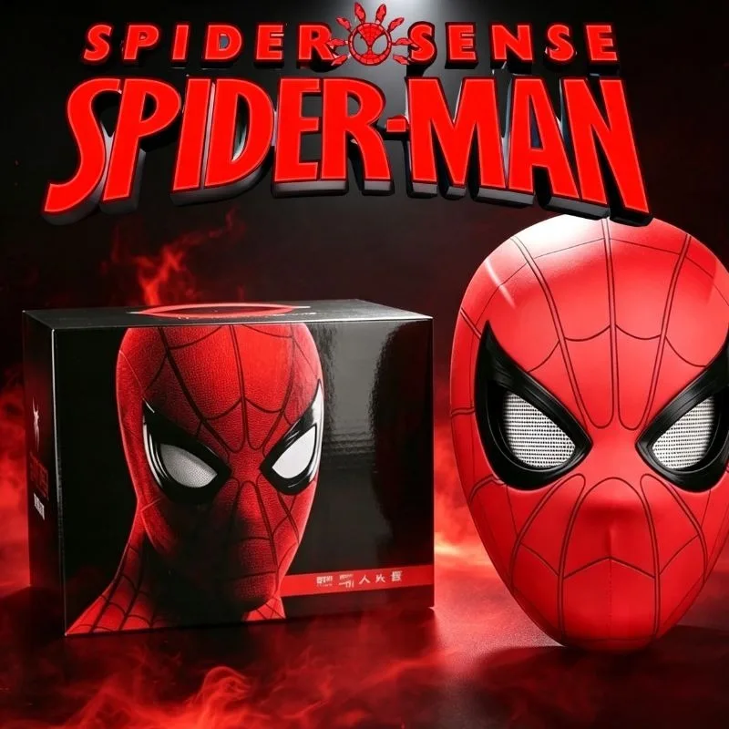Electronic Mask Spider Man Mascara Spiderman Headgear Mask Cosplay Moving Eyes 1:1 Remote Control Elastic Toys Adults Kids Gift