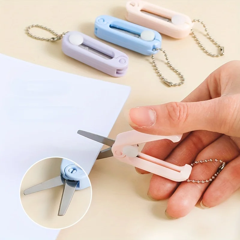 

1pc Creative Mini Portable Folding Scissors in Pastel Colors - Stainless Steel, Compact & Easy-to-Use