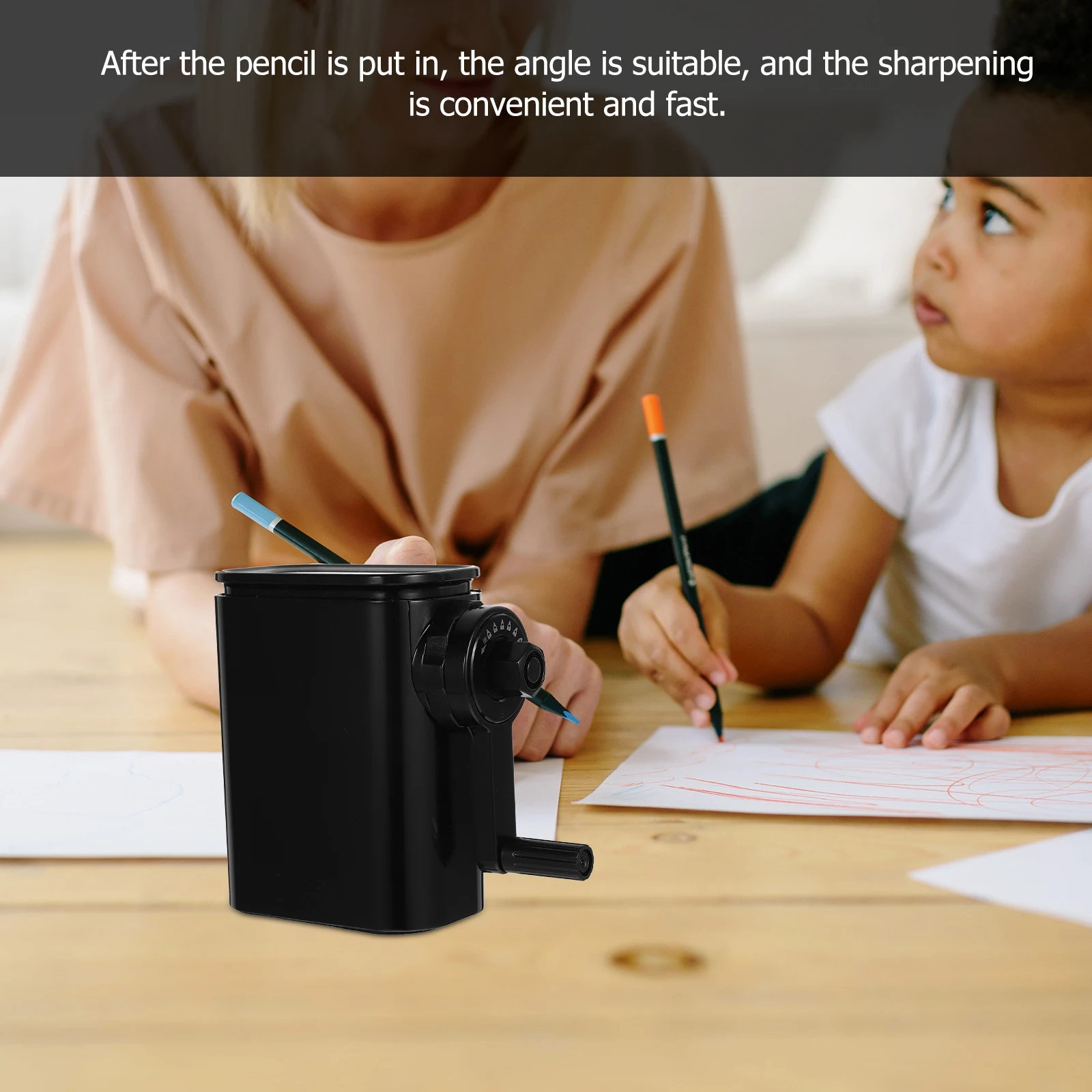 

Pencil Sharpener Manual Adjustable Art Students 9 Gears Small H Sharpeners Portable Desk Tool Household Supply