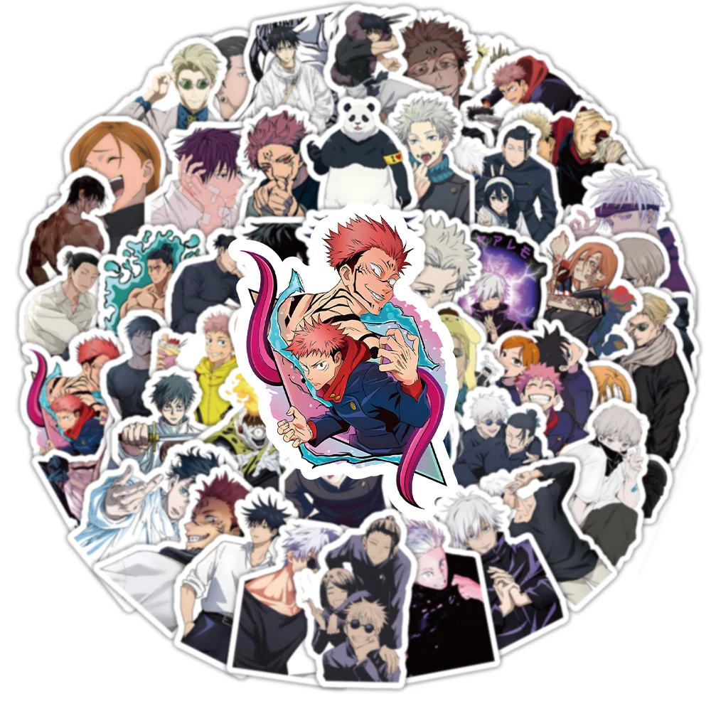 10/30/50/100 Stück Japan Anime Jujutsu Kaisen Aufkleber für Laptop, Skateboard, Auto, Wasserdicht, Coole Cartoon-Aufkleber, Spielzeug, Geschenke