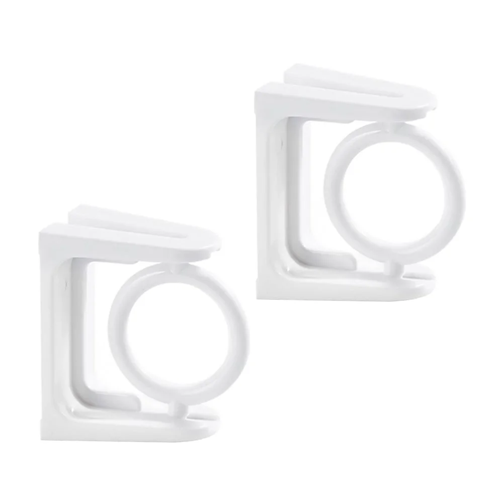 2 Pcs Swivel Pole Bracket Shower Curtain Rod Bath Holders Mounts Hook up Abs Bathroom Accessories Hooks