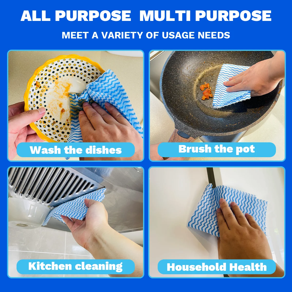 JINYUDOME 50Pcs Reusable Disposable Washing Cleaning Cloths Towel Handy Wipe Absorbent Rags For Kitchen Dish Cloth Cleaning Tool