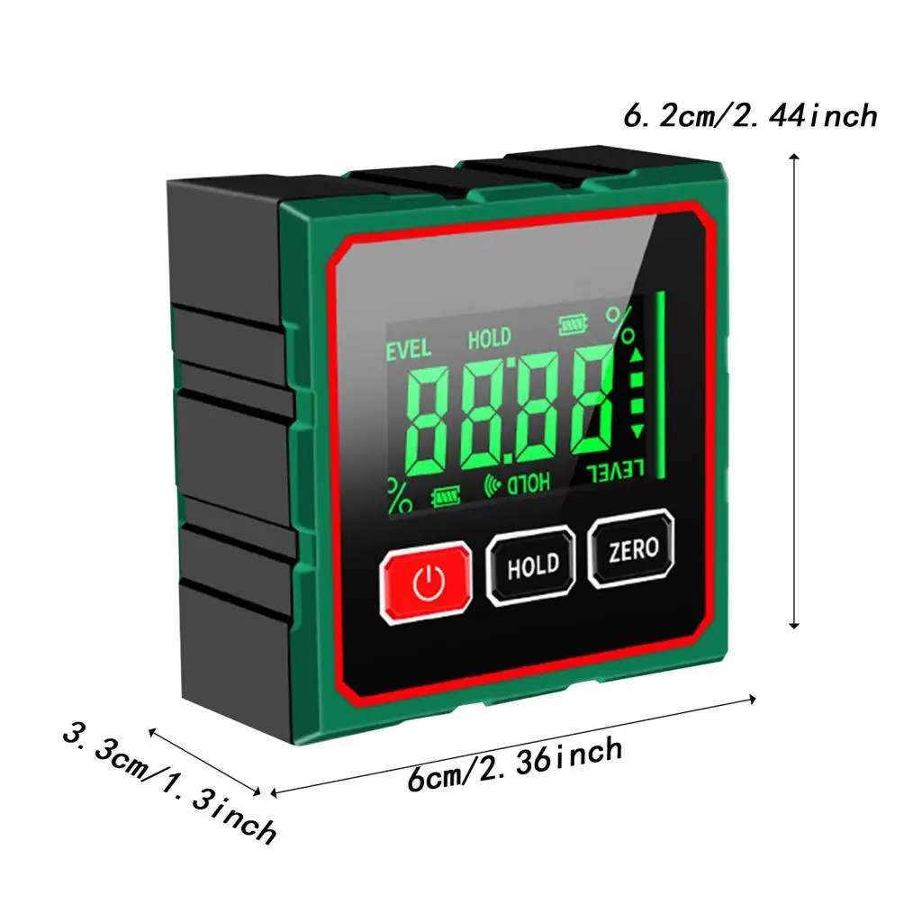 High Precision Digital Angle Gauge Meter Aluminum Alloy Backlit Tool for Industrial and Home Projects