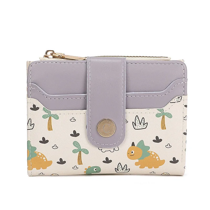 Cute Printed Wallet For Ladies Fashionable Purse Women's Wallet Girl Simple Short Two Fold Change Card Bags Money Bag