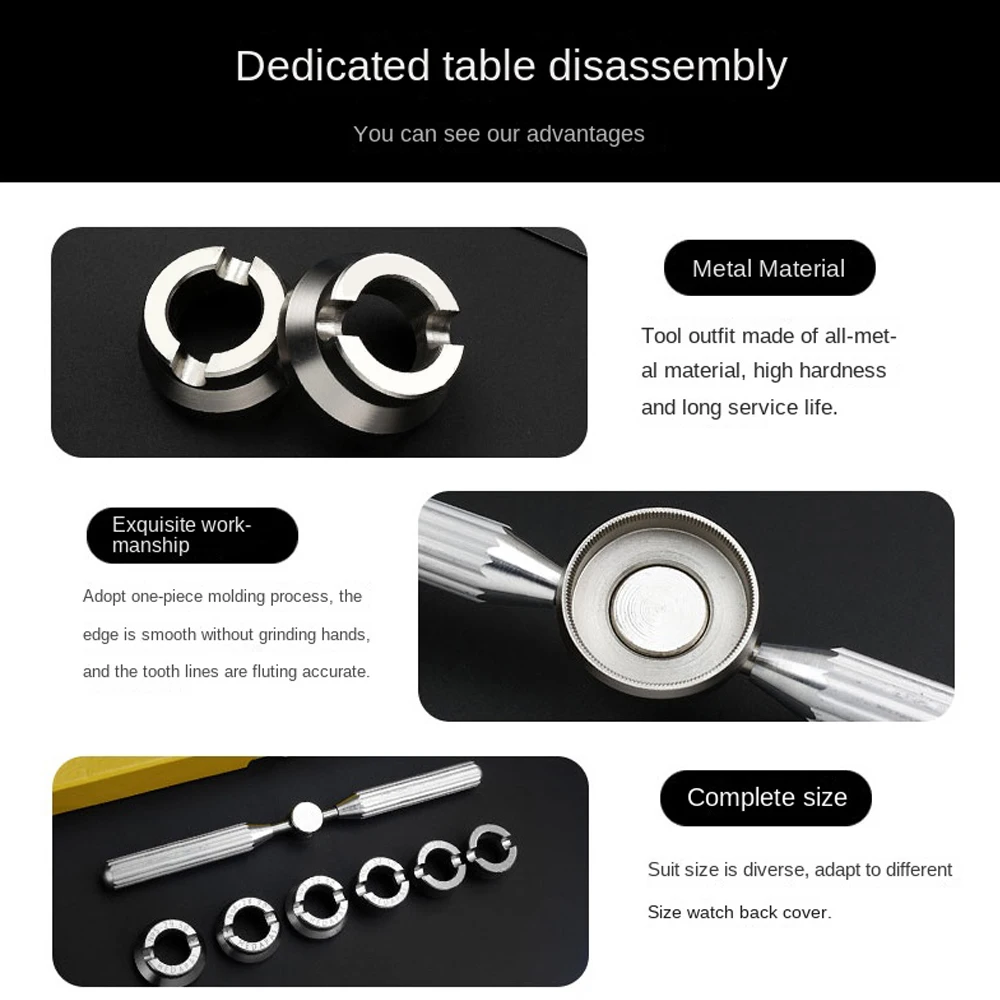 فتاحة الغطاء الخلفي للساعة لمزيل غطاء رولكس لمجموعة أدوات إصلاح ساعة تيودور أدوات فتح الخلفية لإصلاح صانع الساعات