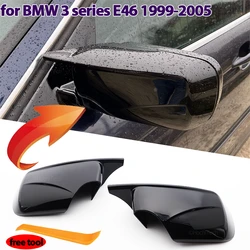 Carbon Fiber Look Black Side mirror cover Replacement for BMW E46 316i 318i 318d 320d 320i 323i 325i 328i 330d 330i 1998-2005