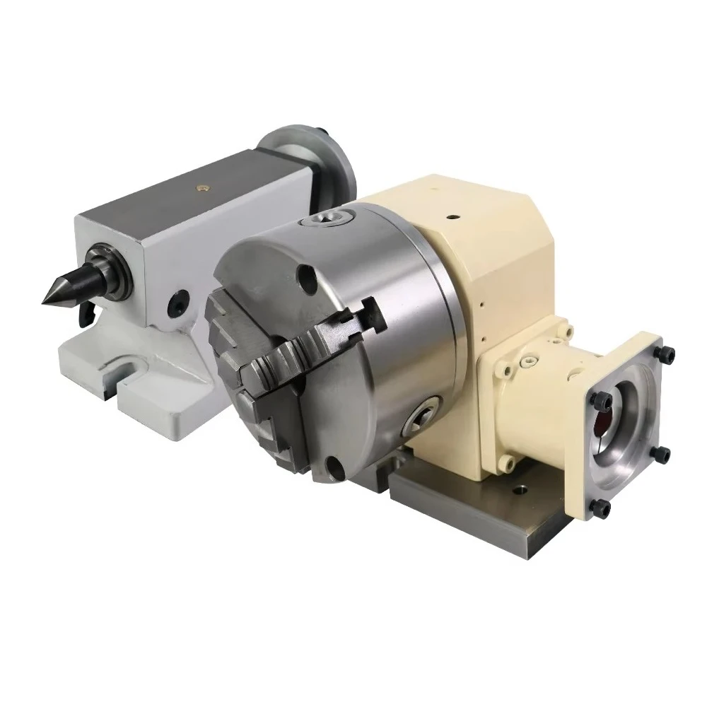 K11-130 5 Inch Three Jaw Chuck Tailstock and Rotary Axis a Axis 4th Axis for CNC Router Engraver Milling Machine