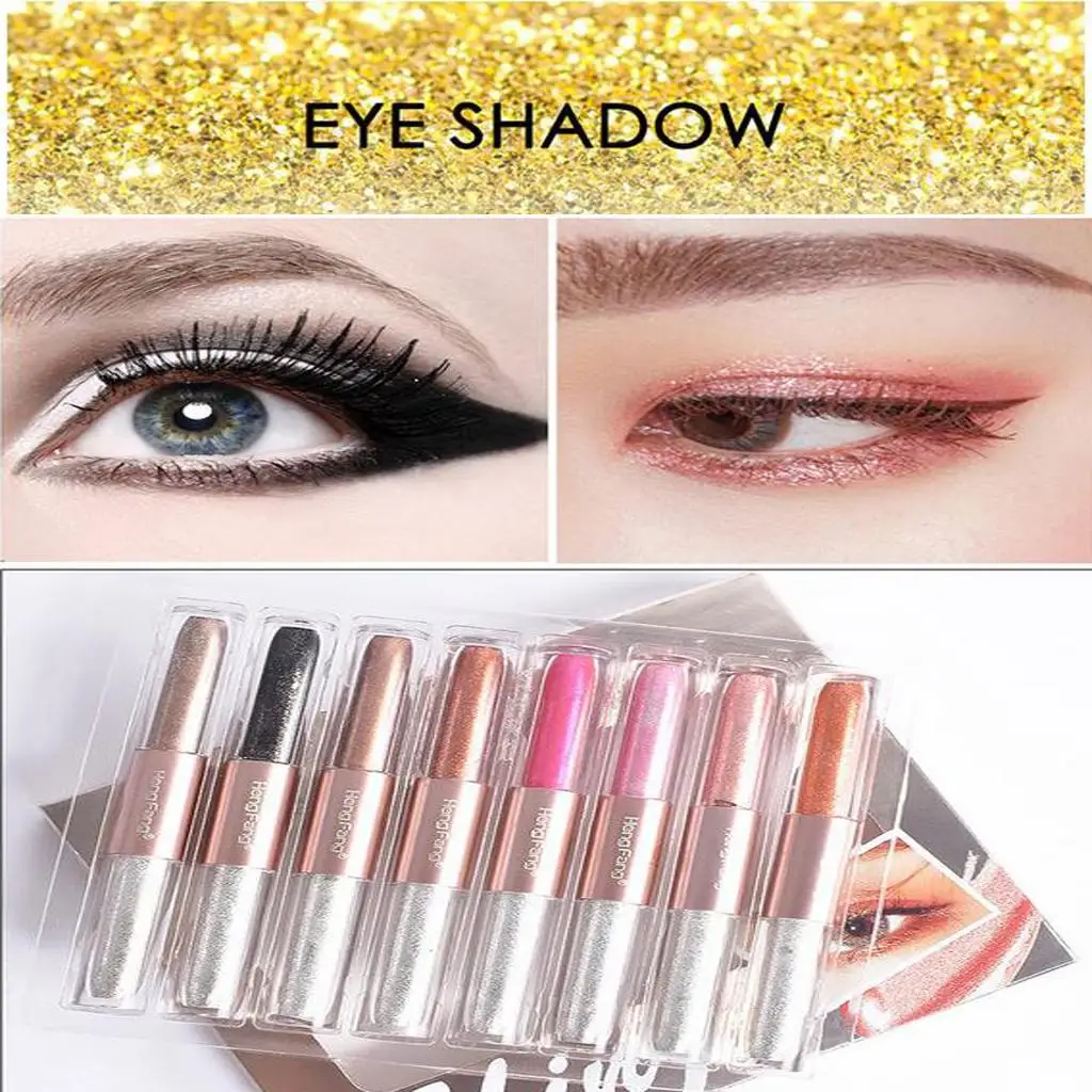 عبوة من 8 ظلال عيون سائلة لؤلؤية لامعة تدوم طويلاً للشفاه والعيون والخد والجسم