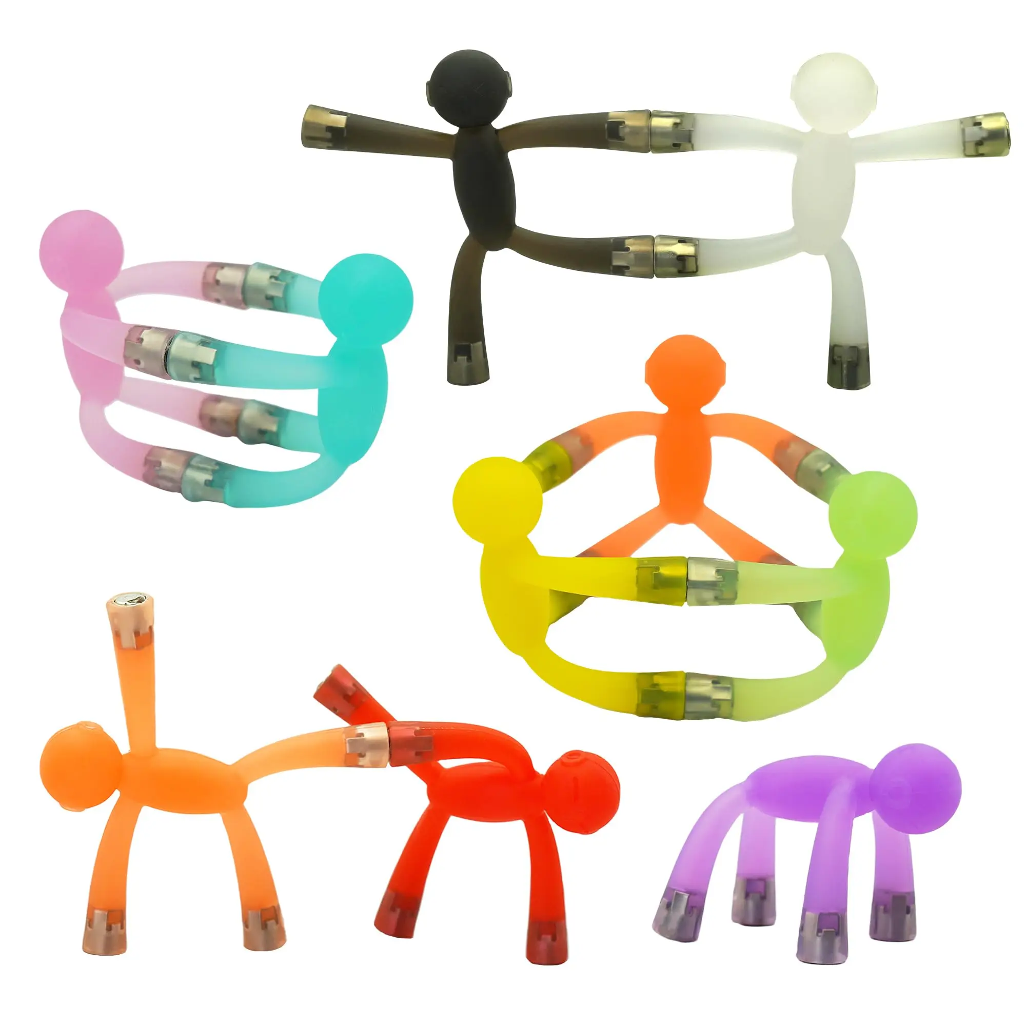 1-10Pcs Mini Man Magnetic Toy Translucent Novelty Toys Rubber Magnet Men Toy Fridge Magnets Humanoid Kids Magnetic Travel Toys