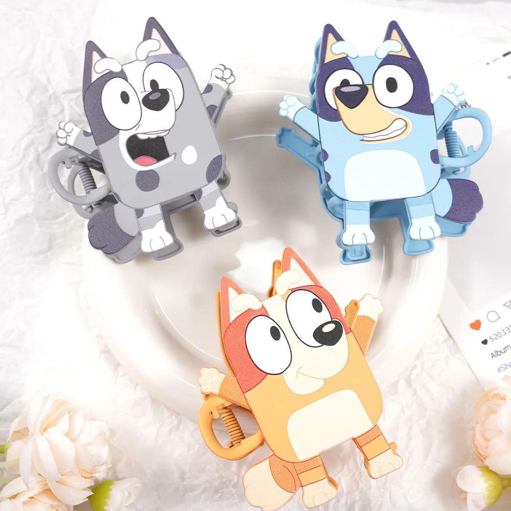 

Cute Bluey Cartoon Hairpin - Large Alloy Shark Clip UV Printing New Year Gift Hot Selling Hair Ornaments for Kids