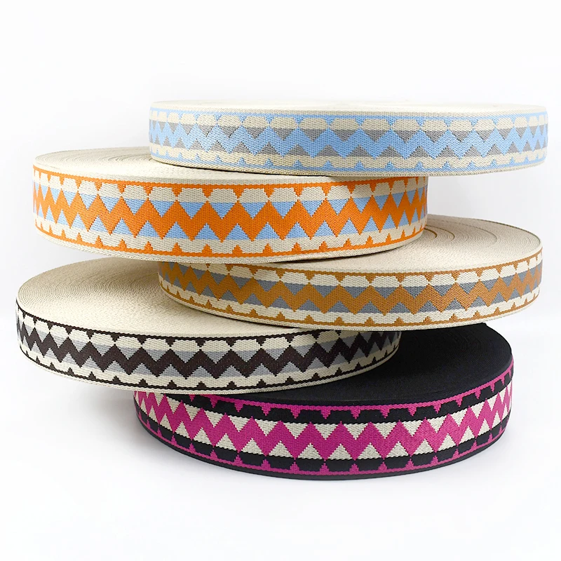 

5M 38/50mm Ethnic Printed Webbing for Bag Jacquard Ribbon Strap Belt Decorative Braid Backpack Nylon Webbings Sewing Accessories