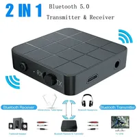 2-In-1 Bluetooth 5.0 Audio Receiver Transmitter AUX RCA 3.5mm Jack Music Stereo Wireless Adapter Dongle For Car TV PC Speaker