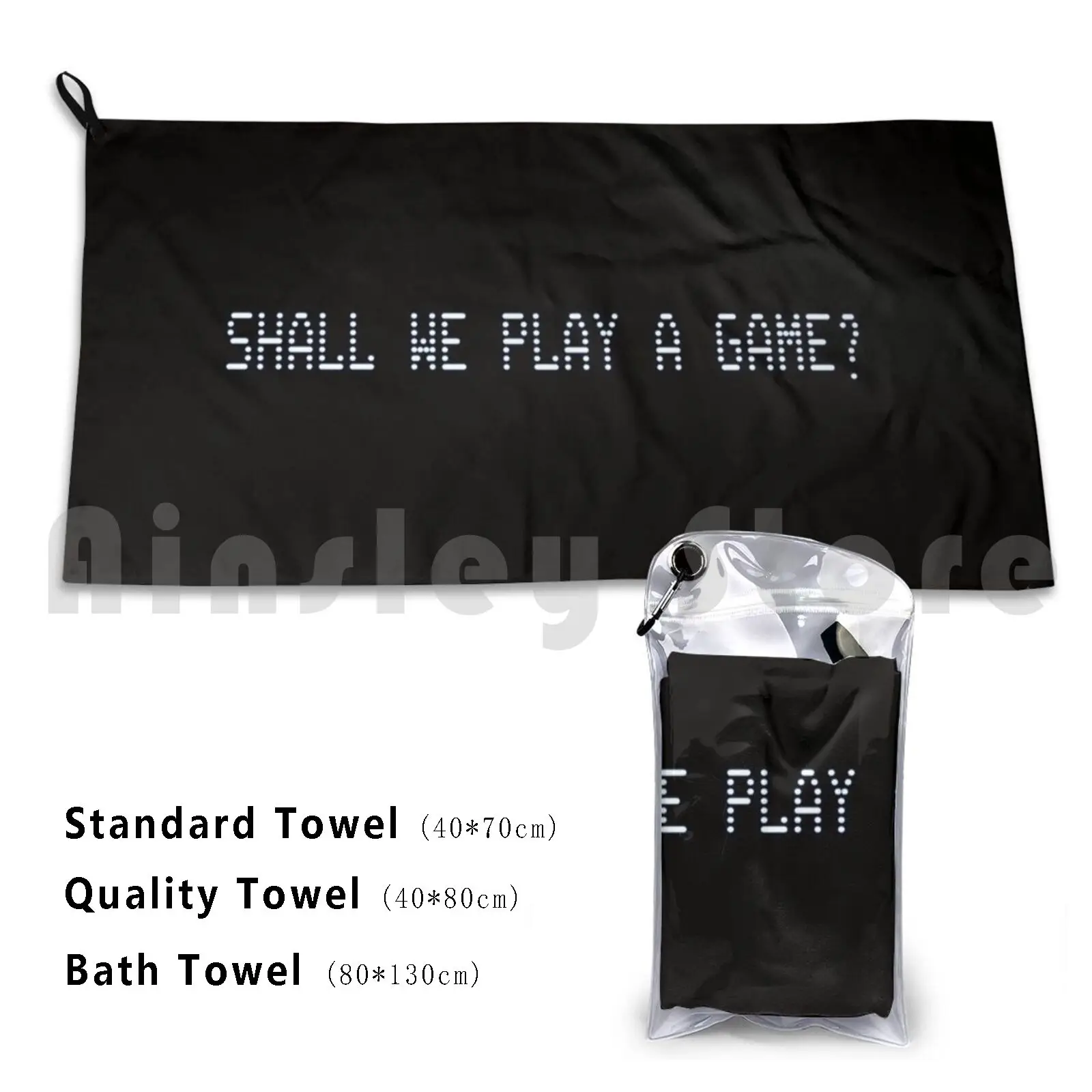 Shall We Play A Game Movie Quote Beach Towel Quick Dry Quality Towel Hacker Hacking Coder Coding Computers Gamer Game