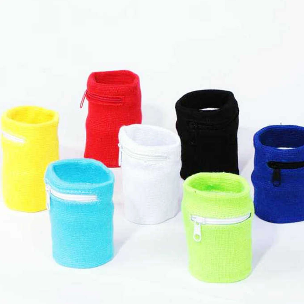 

Wrist Wallet For Running Black Lightweight Zipper Wristband Purse Moisture Absorbing Quick Dry Polyester Cotton Arm Pouch