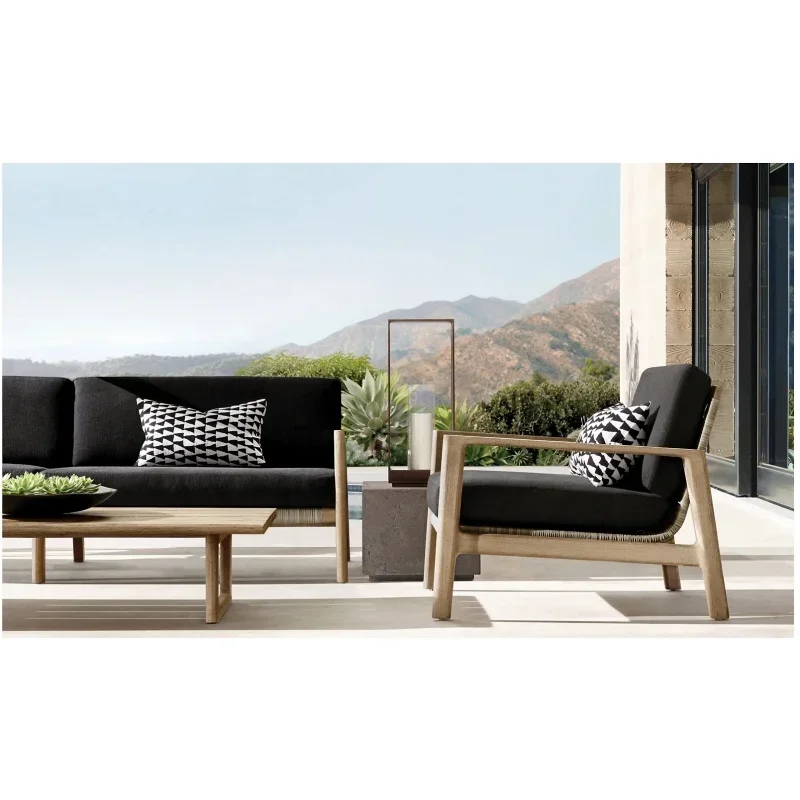 

#c Hot Selling Teak Sofa Set Outdoor Garden Patio Balcony Wooden Furniture Teak Sofa
