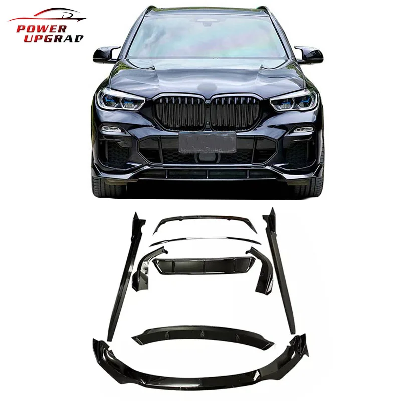 For Bmw G05 X5 Black Warrior Style Front Lip Side Skirts Rear Diffuser Spoiler Rear Wing Body Kit