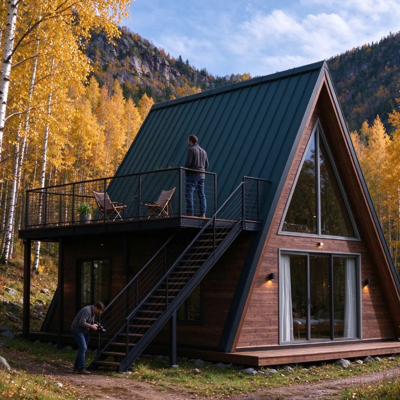 Customized The A-Frame Hideaway: A Charming Triangular Wooden Cabin Nestled Deep in The Quiet Pine Forest
