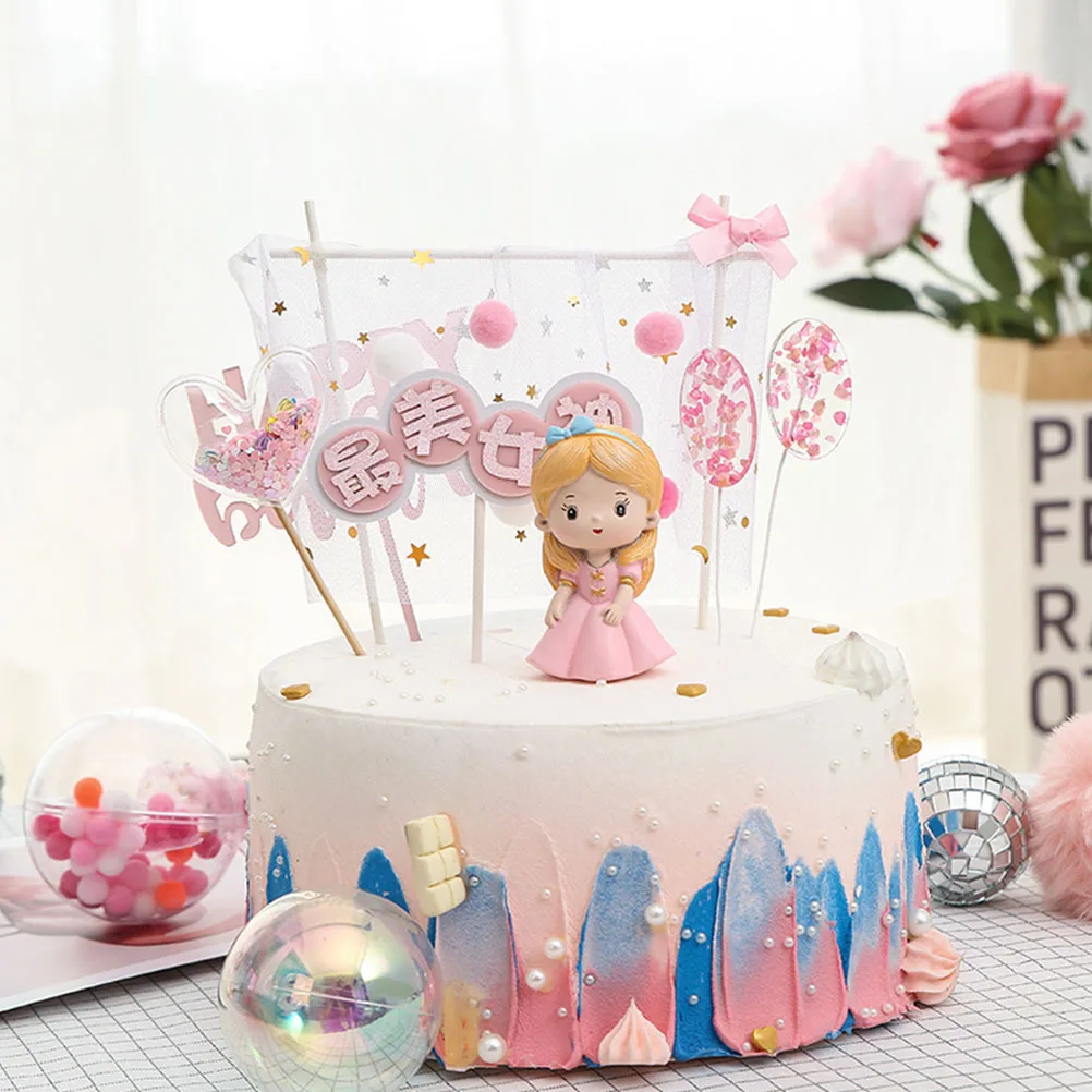 

1Pcs Princess Cake Decor Resin Adornment Not Easy to Deform Cozy Atmosphere Creation Cake Ornament Desktop Adornment