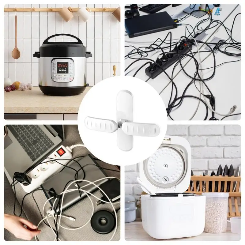 Kitchen Cable Organizer Kitchen Cord Organizer Stick On 4Pcs Power Wire Management Wrap Hooks Cord Winder For Kitchen Appliances