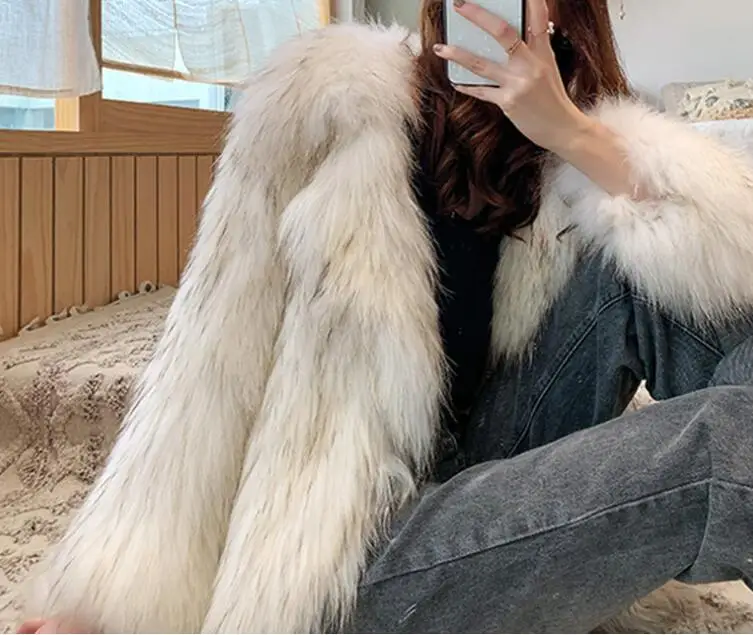

High Quality Long Length Faux Fur Coat Women's Autumn Winter Elegant Tailored Collar Jacket Loose Casual Women Coats Winter