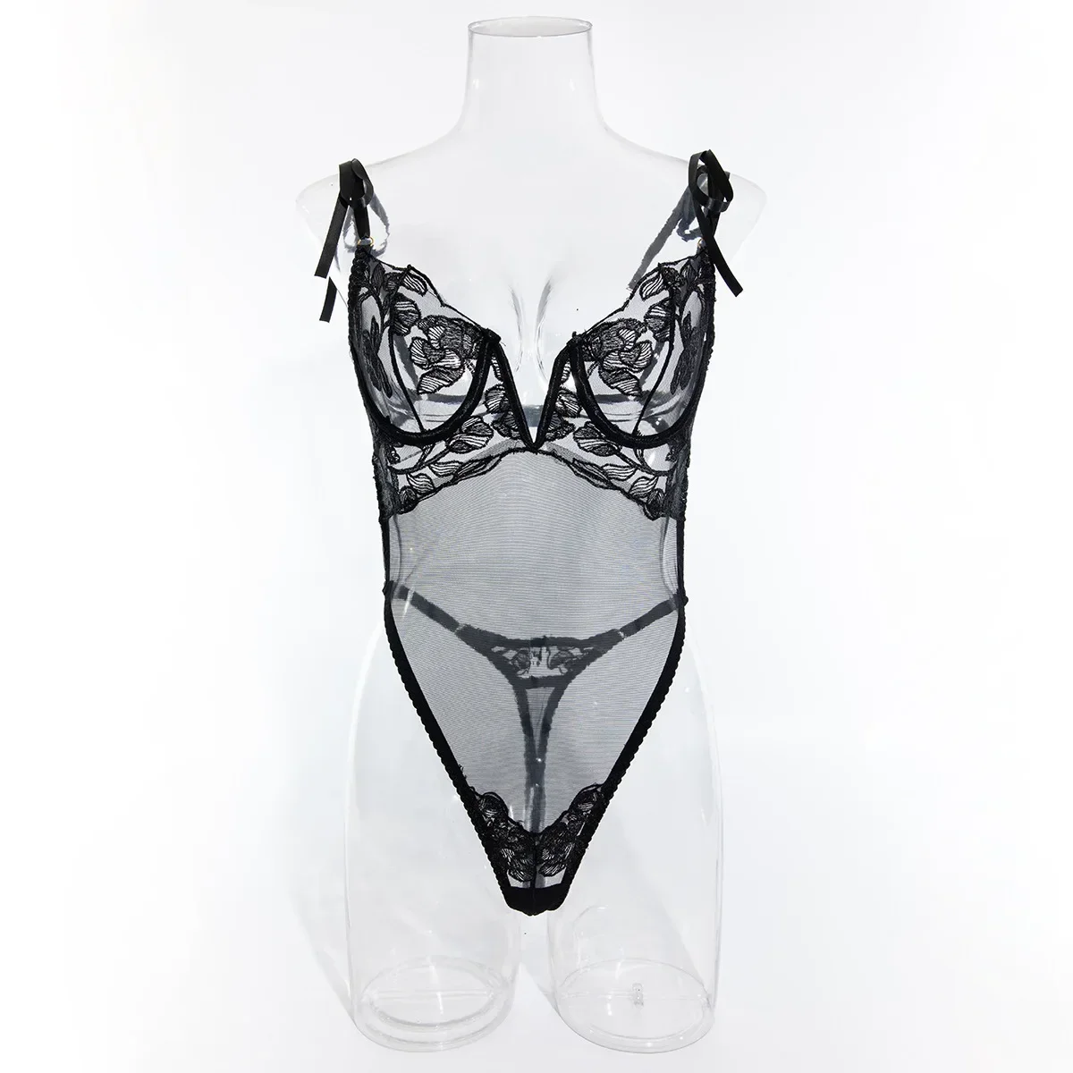 Ensemble de lingerie transparente pour femmes, sous-vêtements fins en maille, costume de batterie en dentelle, olympiques de bikini élégants, perconsiderMicro