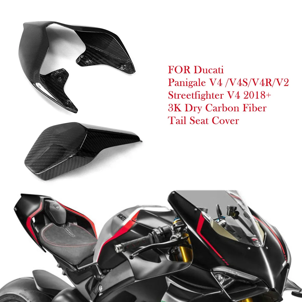 

Для Ducati Panigale V4 V4S V4R V2 Streetfighter V4 2018-2024 3K чехол на хвостовое сиденье из углеродного волокна, комплекты обтекателей, аксессуары для мотоциклов