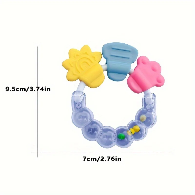 1 pz giocattoli da dentizione in gomma morbida per bambini, può essere scaldato con acqua bollente-regalo di festa ideale per bambini di 0-3 anni