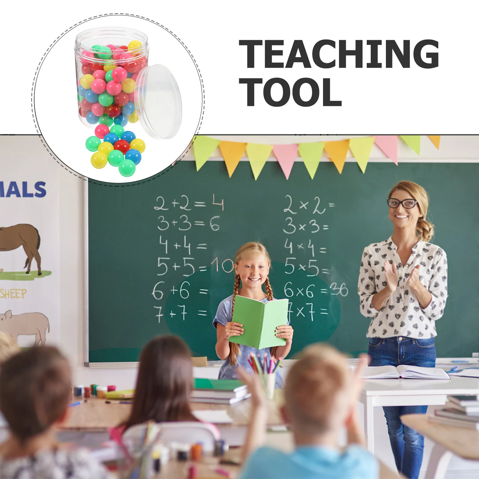 

100pcs Counting Balls Educational Tool Track Ball Probability Practice Teaching Aid for Elementary School Colored