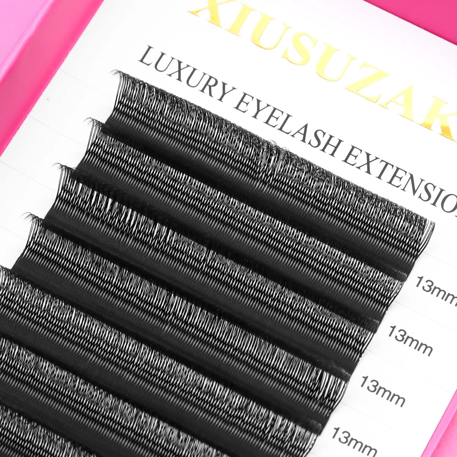 Xiusuzaki em forma de u flores paralelas extensões de cílios macios pontas duplas 2d yy extensão de cílios volume individual cílios postiços