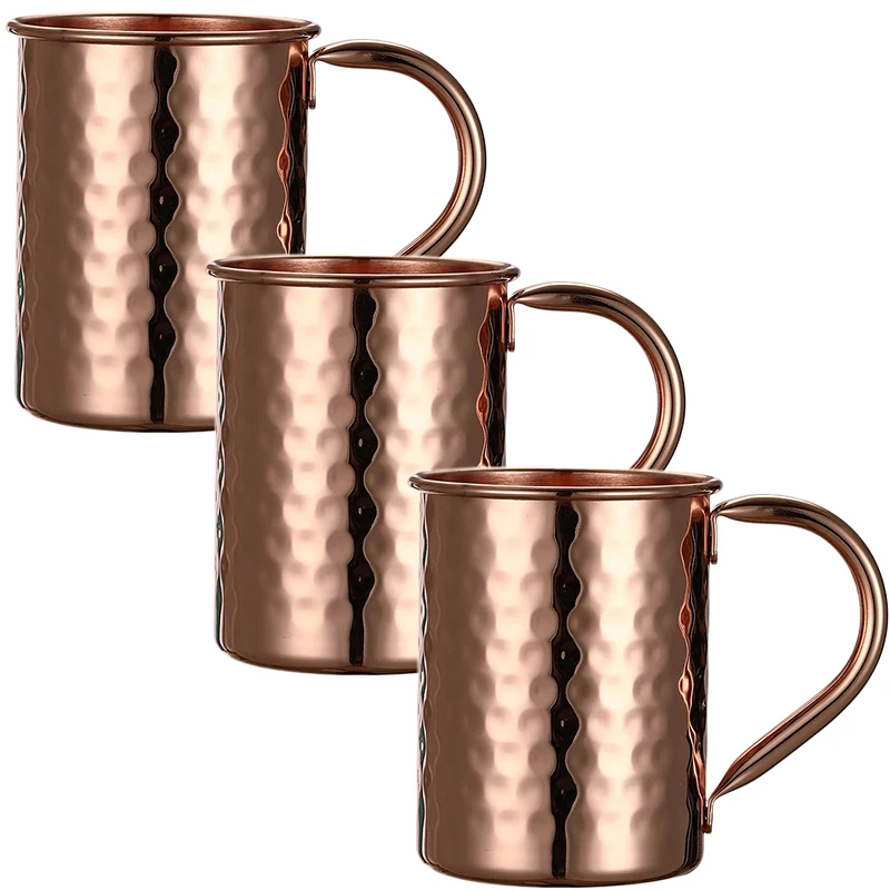 

3 шт. новая кружка из 100% чистой меди/меда с покрытием Moscow Mule Mug для московского мли или любого водки на основе напитка, пива, коктейля, кружка, чашка