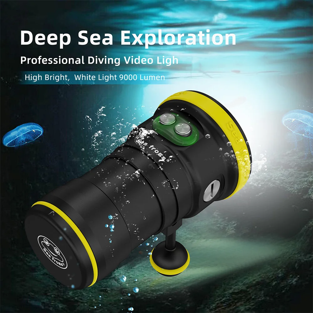 seafrogs SF-W01 Powerful Professional Diving Light Underwater 100M Led Diving Torch 15000mAh Rechargeable Diving Flashlight