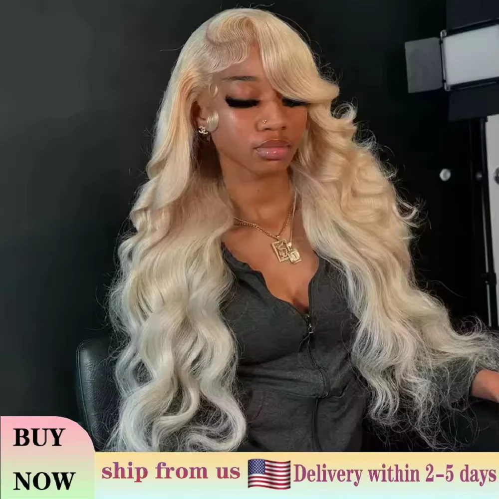 

250 Density Body Wave 613 Honey Blonde HD Transparent Lace Front Human Hair Wigs 30 32Inch 13x6 Lace Frontal Wig Brazilian Women